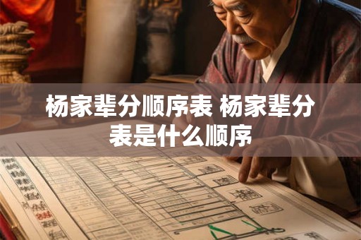 杨家辈分顺序表 杨家辈分表是什么顺序 杨家辈分顺序表 杨家辈分表是什么顺序