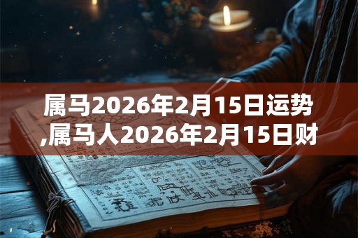 属马2026年2月15日运势,属马人2026年2月15日财运,生肖马2026年2月15日运势