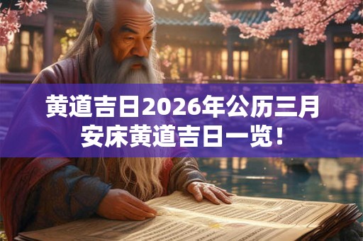 黄道吉日2026年公历三月安床黄道吉日一览！