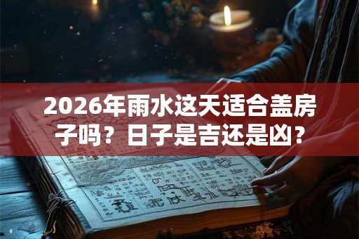2026年雨水这天适合盖房子吗？日子是吉还是凶？