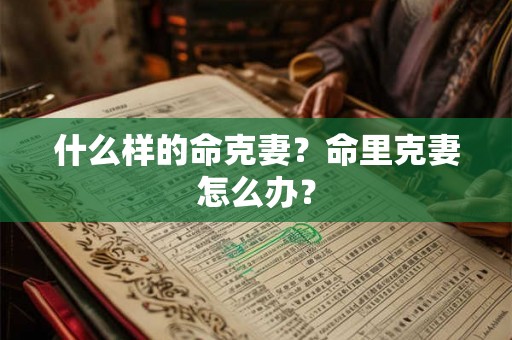 什么样的命克妻？命里克妻怎么办？