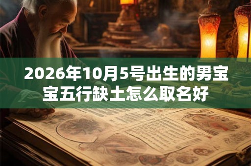 2026年10月5号出生的男宝宝五行缺土怎么取名好