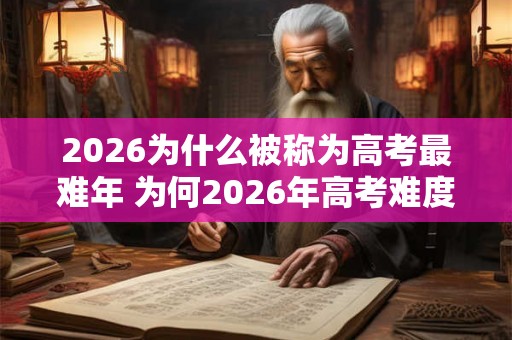 2026为什么被称为高考最难年 为何2026年高考难度最大