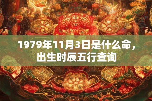 1979年11月3日是什么命，出生时辰五行查询