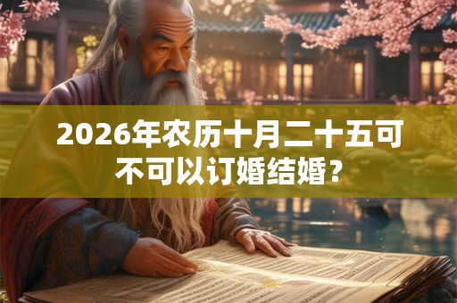 2026年农历十月二十五可不可以订婚结婚？
