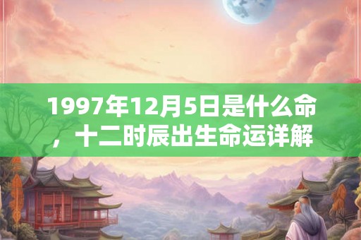 1997年12月5日是什么命,十二时辰出生命运详解 1997年12月5日是什么命,十二时辰出生命运详解