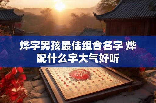 烨字男孩最佳组合名字 烨配什么字大气好听
