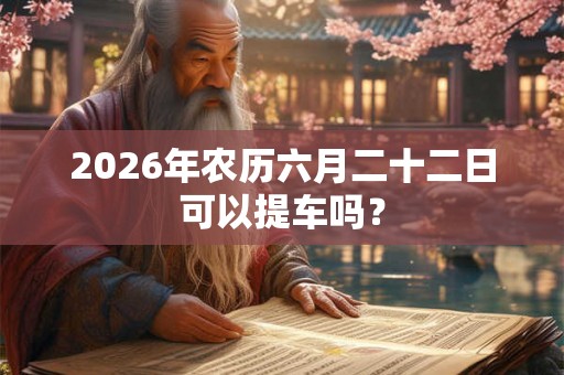 2026年农历六月二十二日可以提车吗？