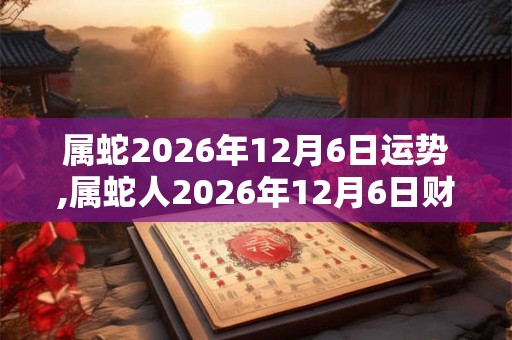属蛇2026年12月6日运势,属蛇人2026年12月6日财运,生肖蛇2026年12月6日运势