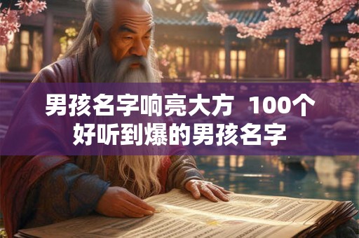 男孩名字响亮大方  100个好听到爆的男孩名字
