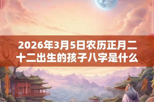 2026年3月5日农历正月二十二出生的孩子八字是什么