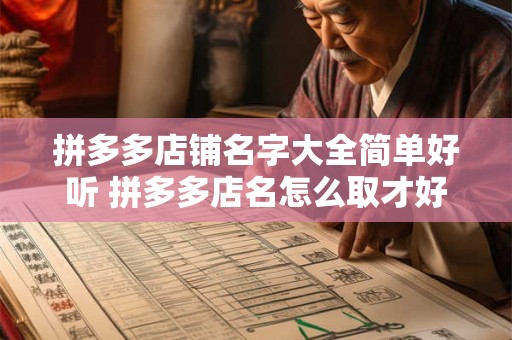 拼多多店铺名字大全简单好听 拼多多店名怎么取才好