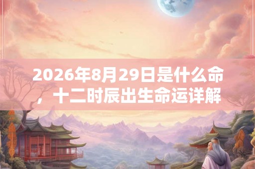 2026年8月29日是什么命，十二时辰出生命运详解