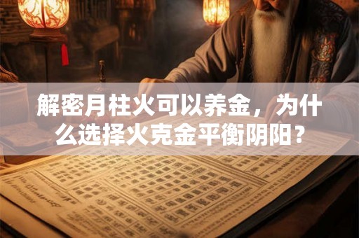 解密月柱火可以养金，为什么选择火克金平衡阴阳？
