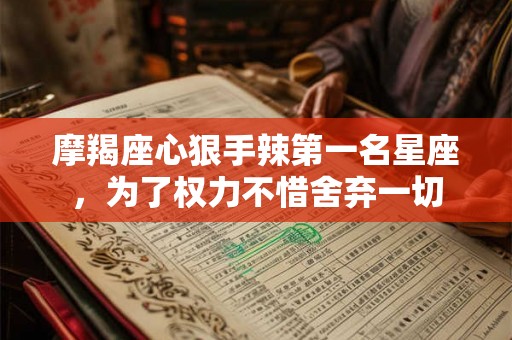 摩羯座心狠手辣第一名星座,为了权力不惜舍弃一切 摩羯座心狠手辣第一名星座,为了权力不惜舍弃一切