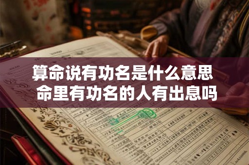 算命说有功名是什么意思  命里有功名的人有出息吗