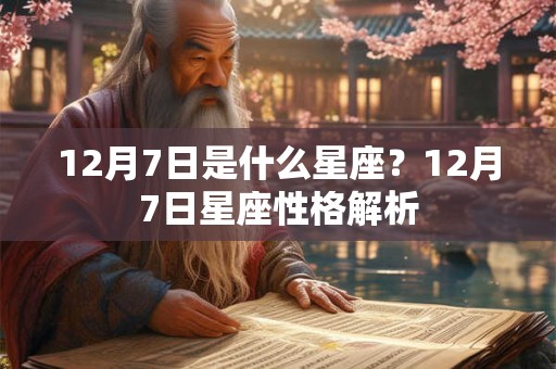 12月7日是什么星座？12月7日星座性格解析