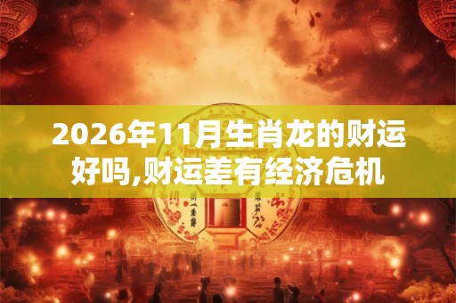 2026年11月生肖龙的财运好吗,财运差有经济危机