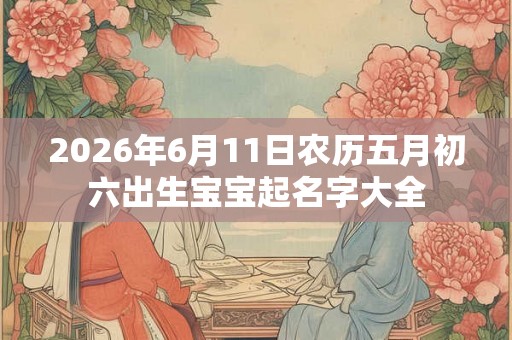 2026年6月11日农历五月初六出生宝宝起名字大全