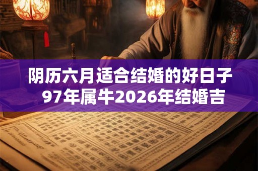 阴历六月适合结婚的好日子  97年属牛2026年结婚吉日