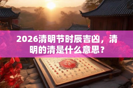 2026清明节时辰吉凶，清明的清是什么意思？