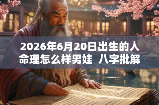 2026年6月20日出生的人命理怎么样男娃  八字批解