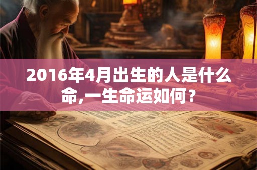 2016年4月出生的人是什么命,一生命运如何？