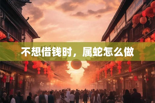不想借钱时,属蛇怎么做 不想借钱时,属蛇怎么做