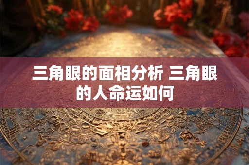 三角眼的面相分析 三角眼的人命运如何