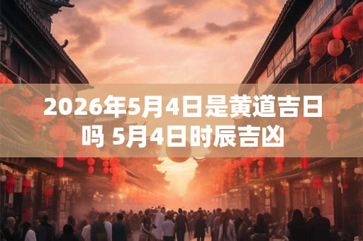 2026年5月4日是黄道吉日吗 5月4日时辰吉凶