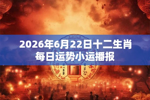 2026年6月22日十二生肖每日运势小运播报