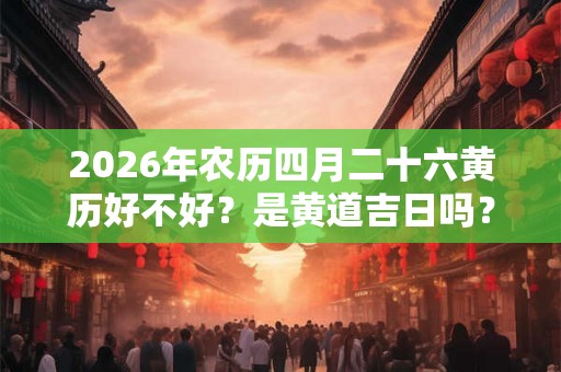 2026年农历四月二十六黄历好不好?是黄道吉日吗? 2026年农历四月二十六黄历好不好?是黄道吉日吗?
