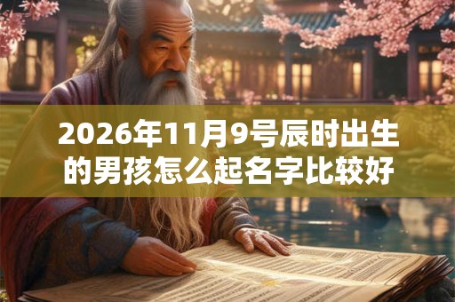 2026年11月9号辰时出生的男孩怎么起名字比较好