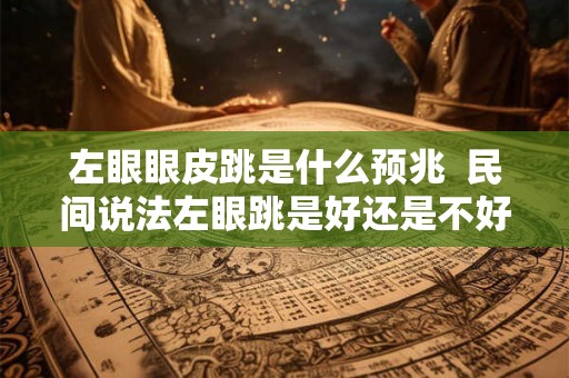 左眼眼皮跳是什么预兆 民间说法左眼跳是好还是不好 左眼眼皮跳是什么预兆 民间说法左眼跳是好还是不好