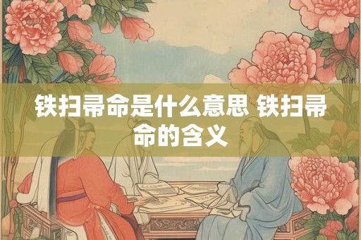 铁扫帚命是什么意思 铁扫帚命的含义