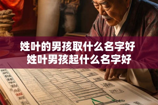姓叶的男孩取什么名字好 姓叶男孩起什么名字好