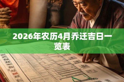 2026年农历4月乔迁吉日一览表