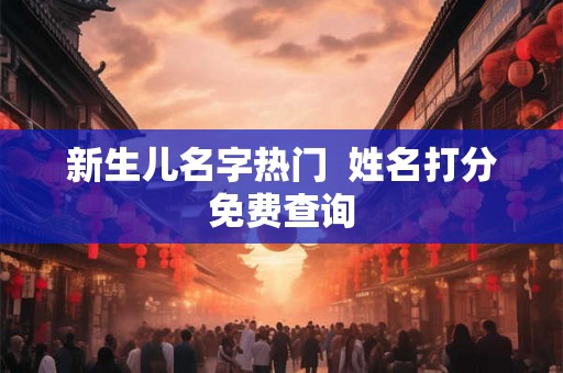 新生儿名字热门  姓名打分免费查询