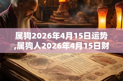 属狗2026年4月15日运势,属狗人2026年4月15日财运,生肖狗2026年4月15日运势