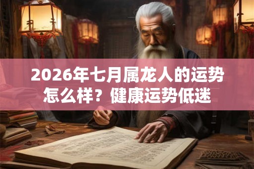 2026年七月属龙人的运势怎么样？健康运势低迷