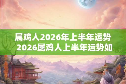 属鸡人2026年上半年运势 2026属鸡人上半年运势如何
