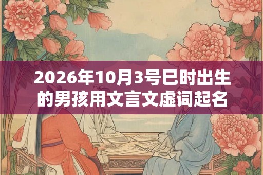 2026年10月3号巳时出生的男孩用文言文虚词起名