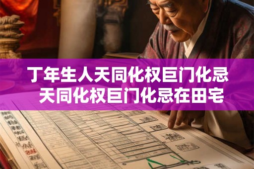 丁年生人天同化权巨门化忌  天同化权巨门化忌在田宅