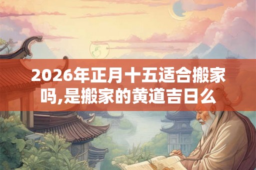 2026年正月十五适合搬家吗,是搬家的黄道吉日么