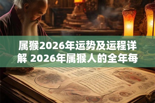 属猴2026年运势及运程详解 2026年属猴人的全年每月运势