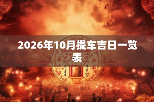 2026年10月提车吉日一览表