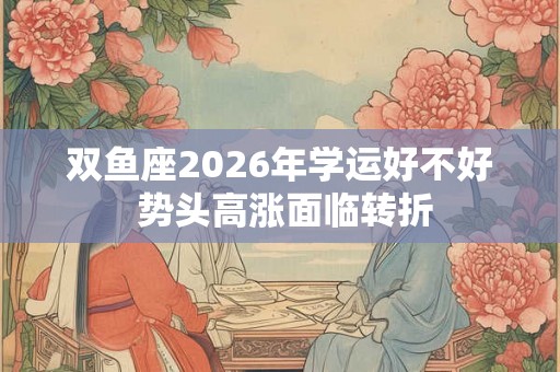 双鱼座2026年学运好不好 势头高涨面临转折