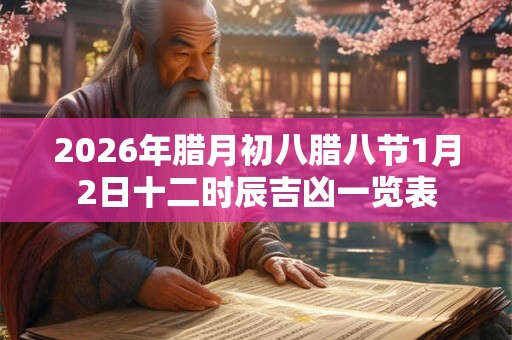 2026年腊月初八腊八节1月2日十二时辰吉凶一览表