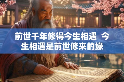 前世千年修得今生相遇 今生相遇是前世修来的缘 前世千年修得今生相遇 今生相遇是前世修来的缘
