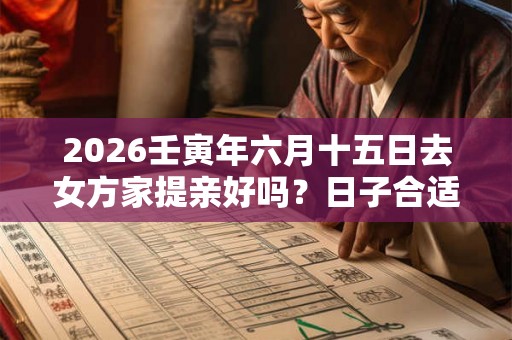 2026壬寅年六月十五日去女方家提亲好吗?日子合适吗? 2026壬寅年六月十五日去女方家提亲好吗?日子合适吗?